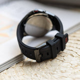 Tommy Hilfiger Justin Black Dial Black Rubber Strap Watch For Men - 1792056