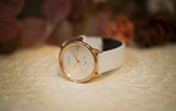 Calvin Klein Accent Silver Dial White Leather Strap Watch for Women - K2Y236K6