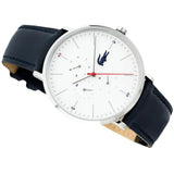 Lacoste Moon Multifunction White Dial Blue Leather Strap Watch for Men - 2010975