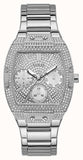 Guess Raven Diamonds Silver Dial Silver Steel Strap Watch for Women - GW0104L1
