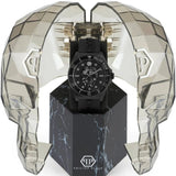 Philipp Plein The $kull Diver Black Dial Black Stainless Steel Strap Watch For Men- PWOAA0922
