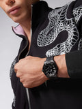 Philipp Plein The $kull Diver Black Dial Black Stainless Steel Strap Watch For Men- PWOAA0922