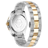 Philipp Plein The $kull Diver Blue Dial Silver With Gold Stainless Steel Strap Watch For Men- PWOAA0722