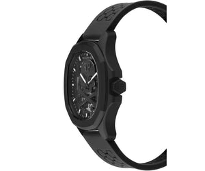 Philipp Plein High-Conic Automatic Black Dial Black Silicone Strap Watch for Men - PWRAA0923