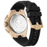 Philipp Plein Hyper Sport Chronograph Gold Dial Black Silicone Strap Watch for Men - PWTBA0423