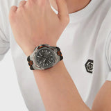 Philipp Plein Octagon Black Grey Black And Orange Silicone Strap Watch for Men - PWTBA0523