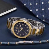 Maserati Stile Black Dial Two Tone Stainless Steel Watch For Men - R8853142008