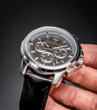 Maserati Successo 44mm Grey Dial Black Leather Strap Watch For Men - R8871621006