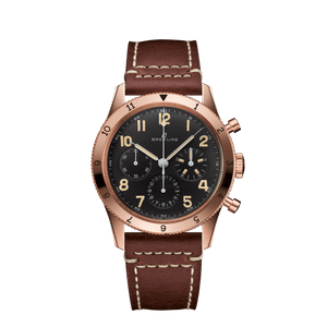 Breitling Avi 1953 Edition Black Dial Brown Leather Strap Watch for Men - RB0920131B1X1