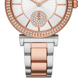 Michael Kors Abbey Three-Hand White Dial Two Tone Steel Strap Watch for Women - MK4616