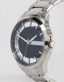 Armani Exchange Hampton Chronograph Black Dial Silver Steel Strap Watch For Men - AX2179