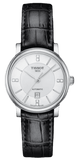 Tissot Carson Premium Lady Born to Be Brace Special Edition Silver Dial Black Leather Strap Watch for Women - T122.207.16.036.00