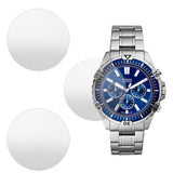 Fossil Garrett Chronograph Blue Dial Silver Steel Strap Watch for Men - FS5623