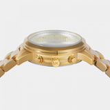 Michael Kors Runway Chronograph Analog Gold Dial Gold Steel Strap Watch for Women - MK7452