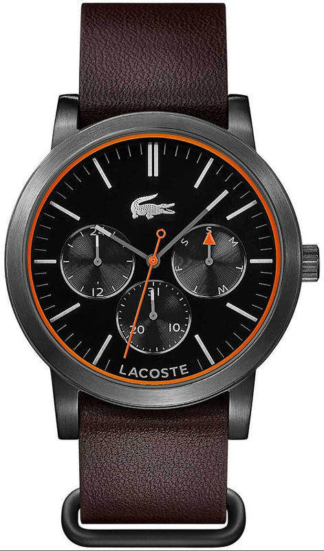 Lacoste Metro Black Dial Brown Leather Strap Watch for Men - 2010877