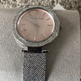 Michael Kors Darci Analog Pink Dial Silver Mesh Bracelet Watch For Women - MK4518