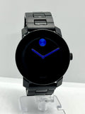 Movado Bold TR90 Black Dial Black Leather Strap Watch For Men - 3600307