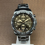 Fossil Bronson Chronograph Black Dial Black Steel Strap Watch for Men - FS5851