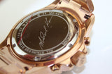 Michael Kors Everest Chronograph Black Dial Rose Gold Steel Strap Watch for Women - MK6972