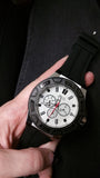 Guess Force Analog Quartz White Dial Black Rubber Strap Watch For Men - W0674G3