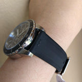 Michael Kors Cunningham Multifunction Blue Dial Black Rubber Strap Watch For Men - MK7160