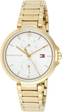 Tommy Hilfiger Angela White Dial Gold Steel Strap Watch for Women - 1782128