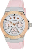 Guess Zena Quartz White Dial Pink Rubber Strap Watch For Women - W1094L4