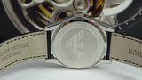 Emporio Armani Velente Black Dial Black Leather Strap Watch For Women - AR0644