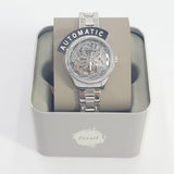 Fossil Rye Automatic Skeleton Silver Dial Silver Steel Strap Watch for Women - BQ3753