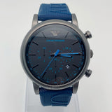 Emporio Armani  Luigi Chronograph Black Dial Blue Rubber Strap Watch For Men - AR11023
