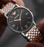 Emporio Armani Kappa Gray Dial Two Tone Steel Strap Watch for Men - AR11121