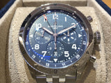 Breitling Super Avi B04 Chronograph GMT 46 Tribute to Vought F4U Corsair Blue Dial Silver Steel Strap Watch for Men - AB04451A1C1A1
