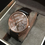 Burberry The Classic Brown Dial Brown Leather Strap Watch for Men - BU10012