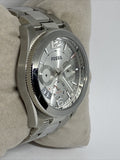 Fossil Boyfriend Multifunction Silver Dial Silver Steel Strap Watch for Women - ES3883