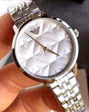 Emporio Armani Modern Silver Dial Silver Steel Strap Watch for Women - AR11213