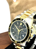 Movado Series 800 Chronograph Black Dial Two Tone Steel Strap Watch For Men - 2600146