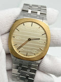 Gucci 25H Quartz Gold Dial Silver Steel Strap Watch for Men - YA163405