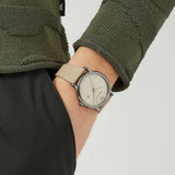 Emporio Armani Luigi Beige Dial Beige Leather Strap Watch for Men - AR11116
