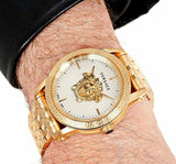 Versace Palazzo Empire White Dial Gold Steel Strap Watch for Men - VERD00318