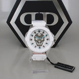 Philipp Plein The Skull White Dial White Silicone Strap Watch for Men - PWAAA1521