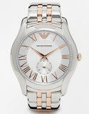 Emporio Armani Classic Quartz Silver Dial Two Tone Steel Strap Watch For Men - AR1824
