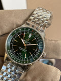 Breitling Navitimer Automatic 41mm Green Dial Silver Steel Strap Watch for Men - A17326361L1A1