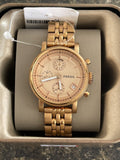 Fossil Boyfriend Chronograph Rose Gold Dial Rose Gold Steel Strap Watch for Women - ES3380