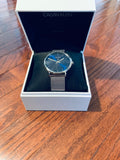 Calvin Klein High Noon Quartz Blue Dial Silver Mesh Bracelet Watch for Men - K8M2112N