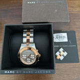 Marc Jacobs Blade Chronograph Silver Dial Two Tone Steel Strap Watch for Women - MBM3178