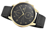 Tommy Hilfiger Chase Quartz Black Dial Black Mesh Bracelet Watch for Men - 1791580