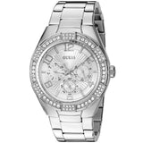 Guess Luna Diamonds Silver Dial Silver Steel Strap Watch for Women - W0729L1