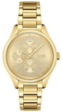 Hugo Boss Grand Course Gold Dial Gold Steel Strap Watch for Women - 1502584