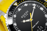 Gucci Dive Black Dial Yellow Rubber Strap Watch For Men - YA136319