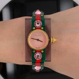 Gucci Vintage Web Pink Mother of Pearl Dial Two Tone Plastic Strap Watch For Women - YA143525